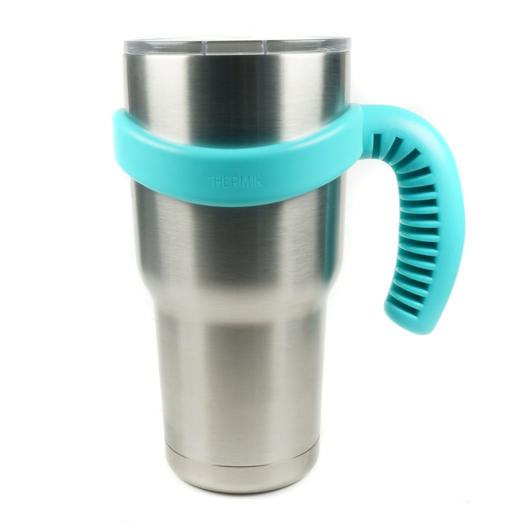 Seafoam 30 oz tumbler handle on a cup